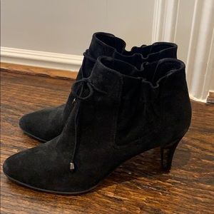 Prevata Black Suede Heeled Booties